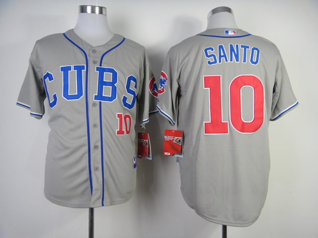 Men Chicago Cubs #10 Santo Grey CUBS MLB Jerseys